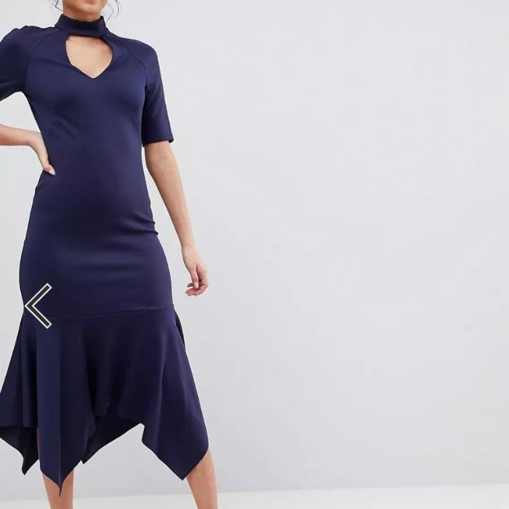 ASOS Tall Choker Dress - Navy